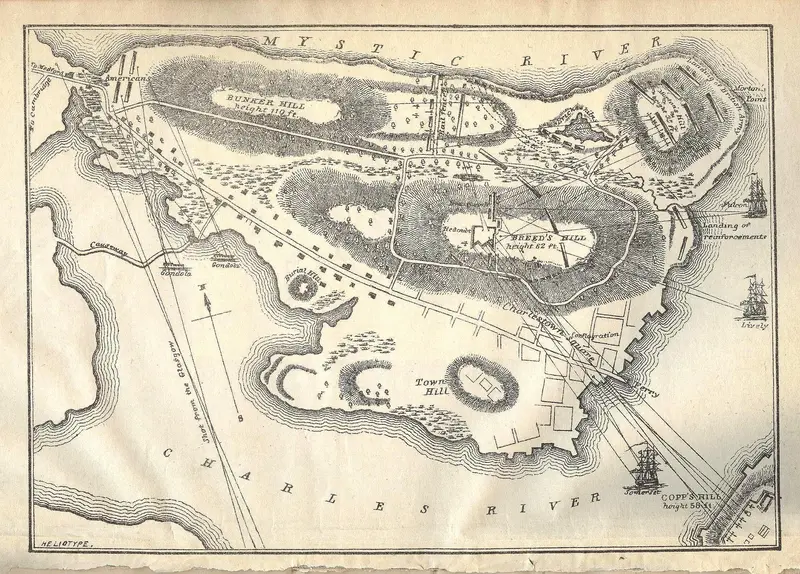 Map: Map of the Battle of Bunker Hill Area