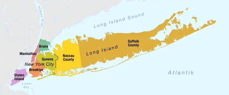 Map: Map of the Boroughs of New York City and the Counties of Long Island