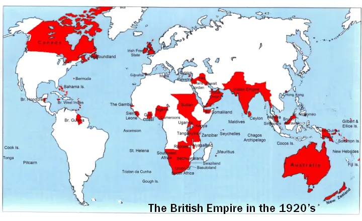 Map: Map of the British Empire in the 1920S