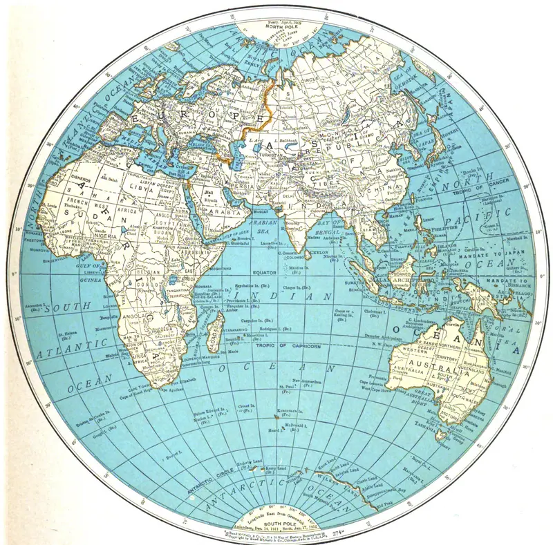 Map: Map of the Eastern Hemisphere
