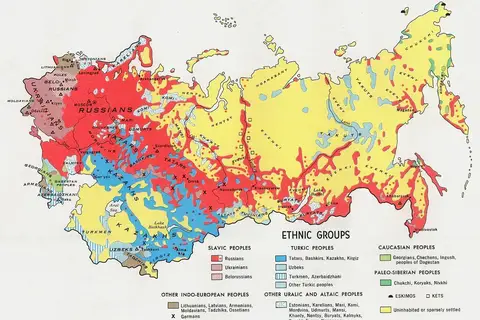 Map: Map of the Ethnic Groups Living in the Soviet Union