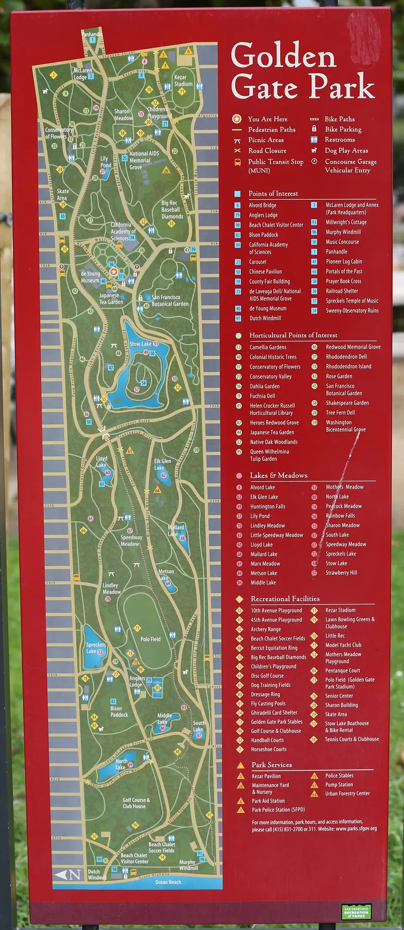 Map: Map of the Golden Gate Park Tk
