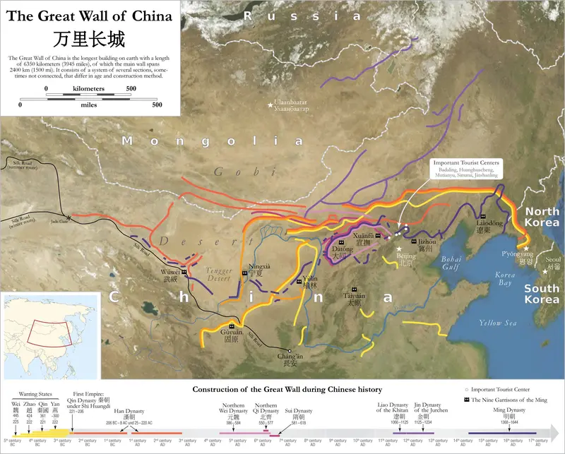 Map: Map of the Great Wall of China