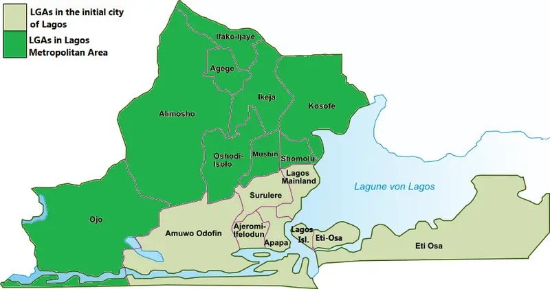 Map: Map of the Local Government Areas of Lagos