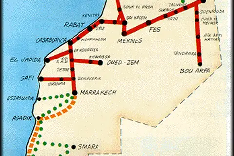 Map: Map of the Moroccan Rail System