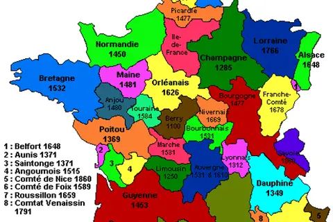 Map: Map of the Old Provinces of France