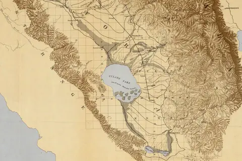 Map: Map of the San Joaquin Sacramento and Tulare Valleys 1873 Tulare Valley