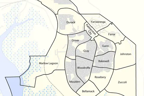 Map: Map of the Suburbs of Palmerston Northern Territory