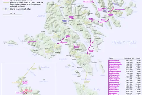 Map: Map of the Tunnels of the Faroe Islands