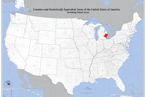 Map: Map of the Usa Highlighting Metro Detroit