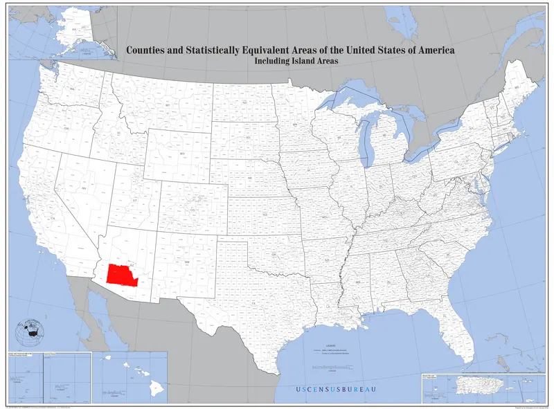 Map: Map of the Usa Highlighting the Phoenix Metropolitan Area