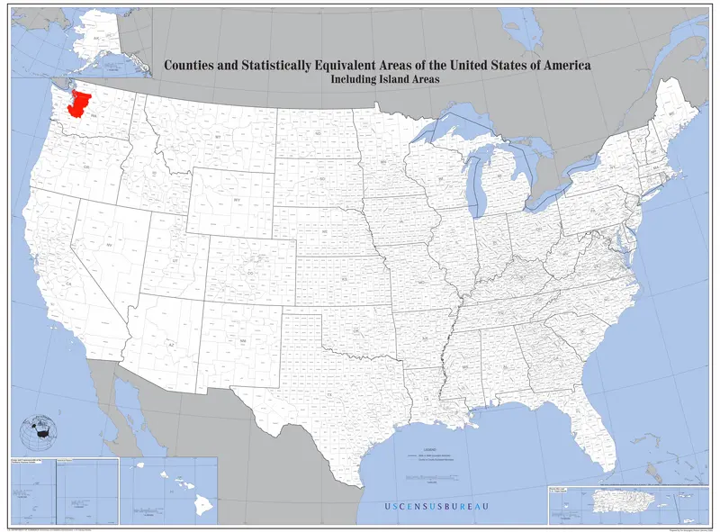 Map: Map of the Usa Highlighting the Seattle Metropolitan Area
