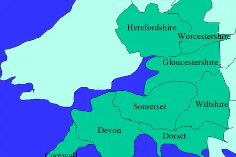Map: Map of the West Country