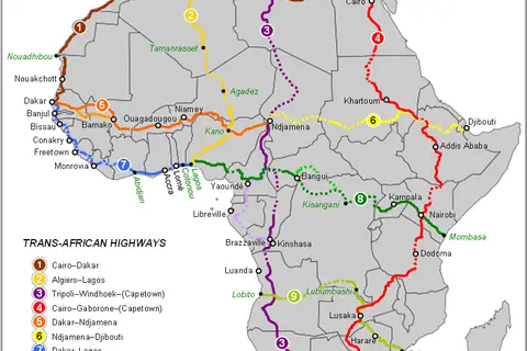 Map: Map of Transafrican Highways