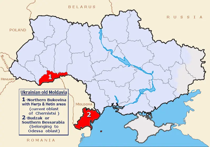 Map: Map of Ukraine Political Moldavia