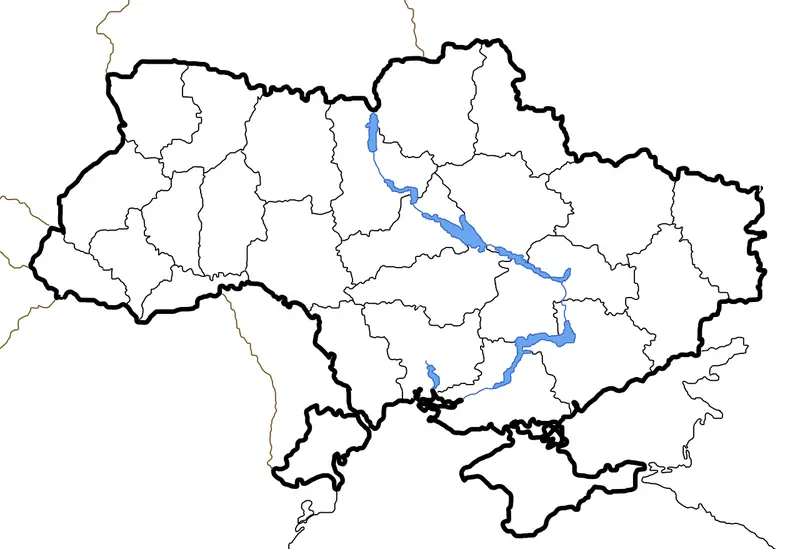 Map: Map of Ukraine Political Simple Blank