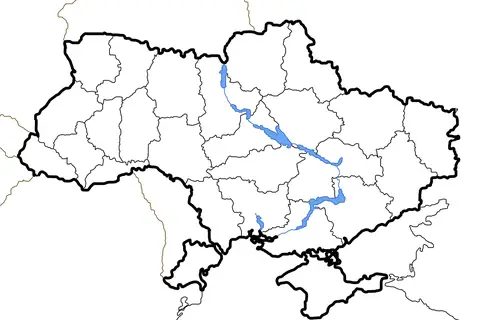 Map: Map of Ukraine Political Simple Blank