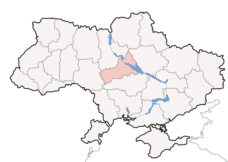 Map: Map of Ukraine Political Simple Oblast Tscherkasy