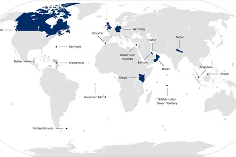 Map: Map of United Kingdom Overseas Military Bases