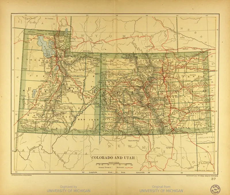 Map: Map of Utah and Colorado