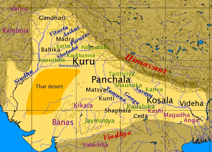 Map: Map of Vedic India
