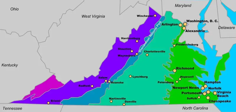 Map: Map of Virginia