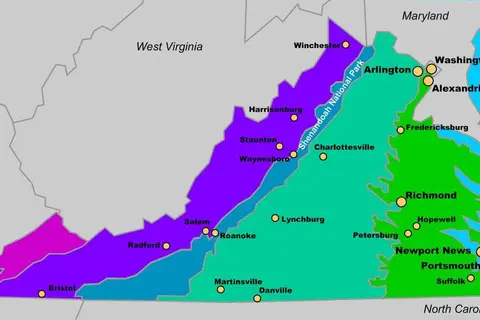 Map: Map of Virginia