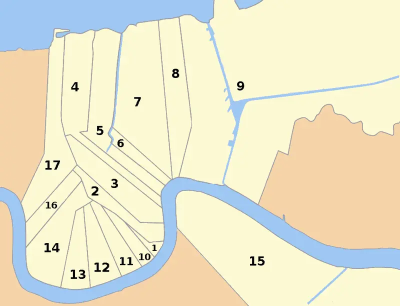 Map: Map of Wards of New Orleans with Number Labels