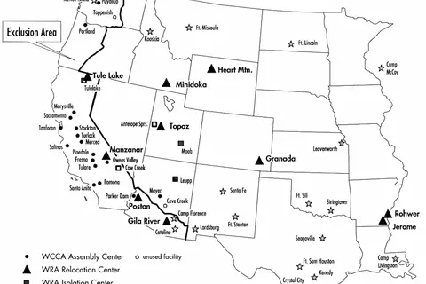 Map: Map of World War Ii Japanese American Internment Camps