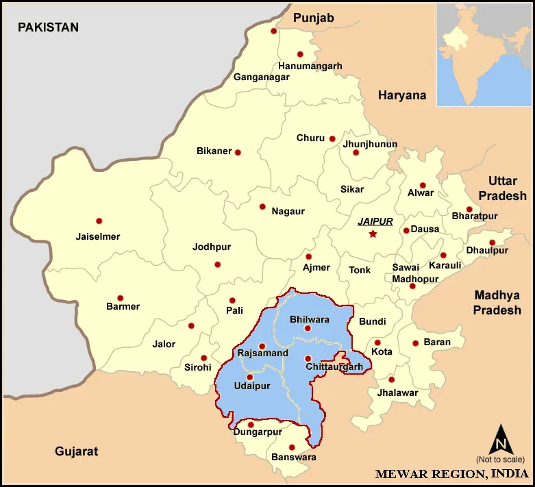 Map: Map Rajasthan Mewar