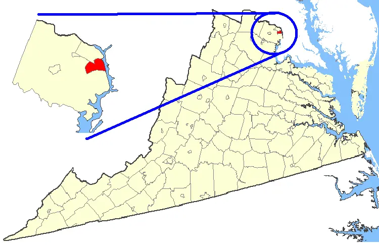 Map: Map Showing Alexandria City Virginia