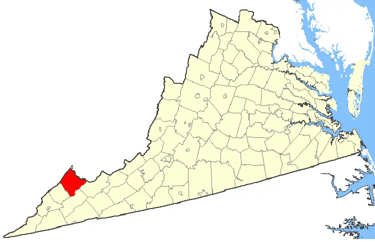 Map: Map Showing Buchanan County Virginia