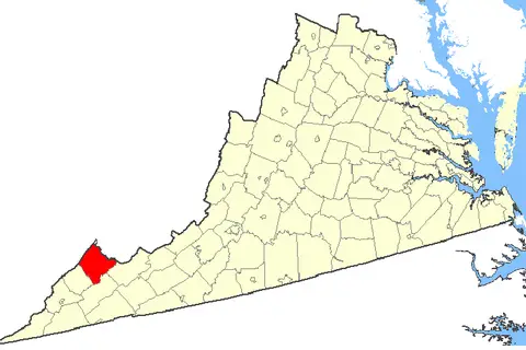 Map: Map Showing Buchanan County Virginia