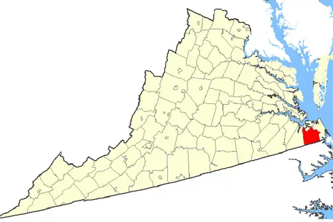 Map: Map Showing Chesapeake City Virginia
