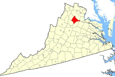 Map: Map Showing Culpeper County Virginia