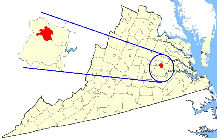 Map: Map Showing Richmond City, Virginia