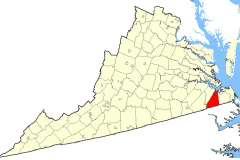Map: Map Showing Suffolk City Virginia