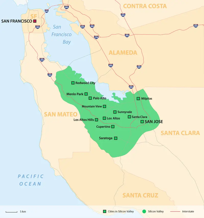Map: Map Silicon Valley Cities