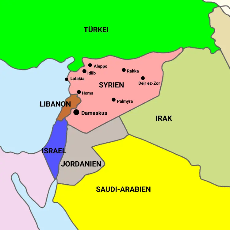 Map: Map Syria and Middle East