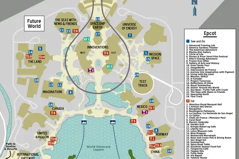 Map: Map Walt Disney World Epcot Park