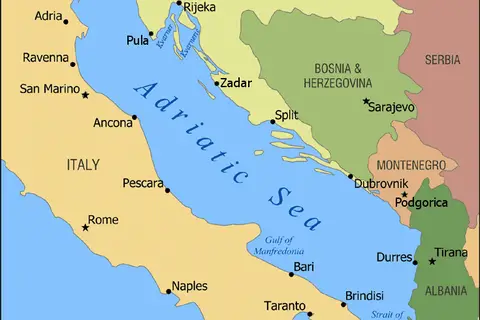 Map: Mapa Adriatic Sea Map Gulf of Trieste