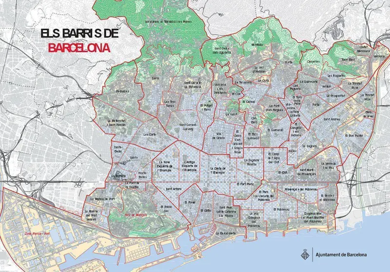 Map: Mapa Barris Barcelona