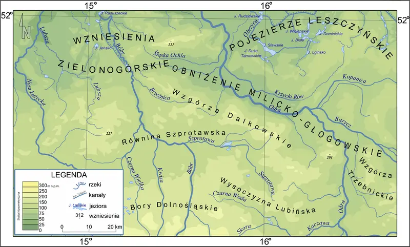 Map: Mapa Czci Niziny Lsko Uyckiej I Wau Trzebnickiego