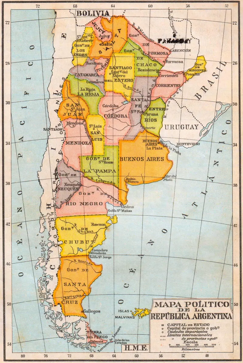 Map: Mapa de Argentina Aprox 1940