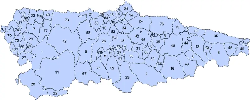 Map: Mapa de Asturias Con Concejos