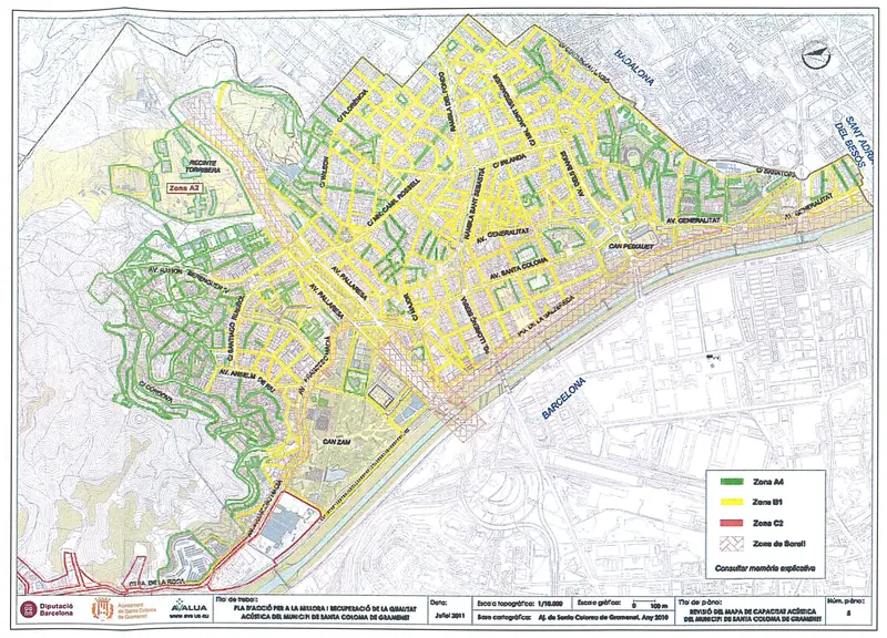 Map: Mapa de Capacitat 2011 Sta Coloma de Gramenet