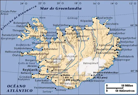 Map: Mapa de Islandia