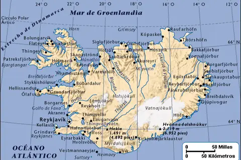 Map: Mapa de Islandia