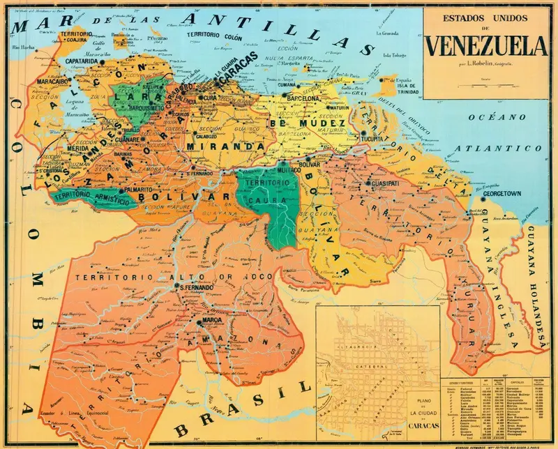 Map: Mapa de Los Estados Unidos de Venezuela