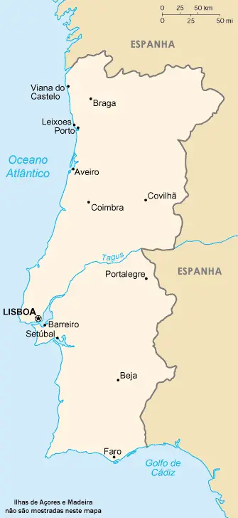 Map: Mapa de Portugal